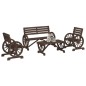 vidaXL Juego de muebles de jardín 4 piezas madera maciza de abeto vidaXL Juego de muebles de jardín 4 piezas madera maciza de abeto