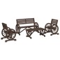 vidaXL Juego de muebles de jardín 4 piezas madera maciza de abeto vidaXL Juego de muebles de jardín 4 piezas madera maciza de abeto