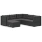 vidaXL Set muebles de jardín 6 piezas y cojines ratán sintético negro