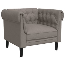 vidaXL Sillón Chesterfield de tela gris taupé