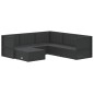 vidaXL Set muebles de jardín 6 piezas y cojines ratán sintético negro