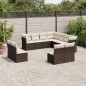 vidaXL Set de sofás de jardín 11 pzas cojines ratán sintético marrón vidaXL Set de sofás de jardín 11 pzas cojines ratán sintético marrón