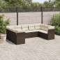 vidaXL Set de sofás de jardín 9 pzas y cojines ratán sintético marrón vidaXL Set de sofás de jardín 9 pzas y cojines ratán sintético marrón