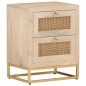vidaXL Mesita de noche madera maciza de mango y hierro 40x30x50 cm vidaXL Mesita de noche madera maciza de mango y hierro 40x30x50 cm
