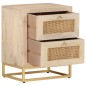 vidaXL Mesita de noche madera maciza de mango y hierro 40x30x50 cm vidaXL Mesita de noche madera maciza de mango y hierro 40x30x50 cm