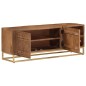 vidaXL Mueble de TV madera maciza de mango y hierro 110x30x40 cm