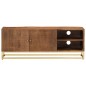 vidaXL Mueble de TV madera maciza de mango y hierro 110x30x40 cm