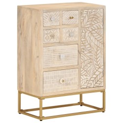 vidaXL Aparador de hierro y madera maciza de mango 55x30x76 cm
