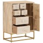 vidaXL Aparador de hierro y madera maciza de mango 55x30x76 cm