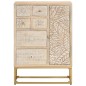 vidaXL Aparador de hierro y madera maciza de mango 55x30x76 cm