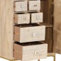 vidaXL Aparador de hierro y madera maciza de mango 55x30x76 cm