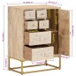 vidaXL Aparador de hierro y madera maciza de mango 55x30x76 cm