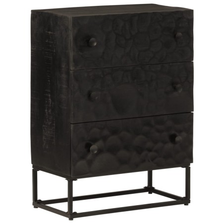 vidaXL Cómoda madera maciza de mango y hierro negro 55x30x76 cm