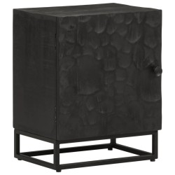 vidaXL Mesita de noche madera maciza mango y hierro negro 40x30x50 cm