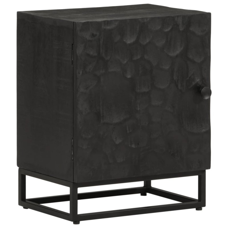 vidaXL Mesita de noche madera maciza mango y hierro negro 40x30x50 cm vidaXL Mesita de noche madera maciza mango y hierro negro 40x30x50 cm