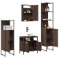 vidaXL Set de muebles baño 4 pzas madera contrachapada roble marrón vidaXL Set de muebles baño 4 pzas madera contrachapada roble marrón
