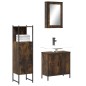 vidaXL Set de muebles baño 3 pzas madera contrachapada roble ahumado vidaXL Set de muebles baño 3 pzas madera contrachapada roble ahumado
