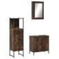vidaXL Set de muebles baño 3 pzas madera contrachapada roble ahumado vidaXL Set de muebles baño 3 pzas madera contrachapada roble ahumado