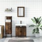 vidaXL Set de muebles baño 3 pzas madera contrachapada roble ahumado vidaXL Set de muebles baño 3 pzas madera contrachapada roble ahumado