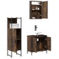 vidaXL Set de muebles baño 3 pzas madera contrachapada roble ahumado vidaXL Set de muebles baño 3 pzas madera contrachapada roble ahumado