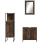vidaXL Set de muebles baño 3 pzas madera contrachapada roble ahumado vidaXL Set de muebles baño 3 pzas madera contrachapada roble ahumado