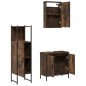 vidaXL Set de muebles baño 3 pzas madera contrachapada roble ahumado vidaXL Set de muebles baño 3 pzas madera contrachapada roble ahumado