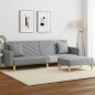 vidaXL Sofá cama de 2 plazas con almohadas y taburete tela gris claro vidaXL Sofá cama de 2 plazas con almohadas y taburete tela gris claro