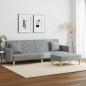 vidaXL Sofá cama de 2 plazas con almohadas y taburete tela gris claro vidaXL Sofá cama de 2 plazas con almohadas y taburete tela gris claro