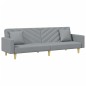 vidaXL Sofá cama de 2 plazas con almohadas y taburete tela gris claro vidaXL Sofá cama de 2 plazas con almohadas y taburete tela gris claro