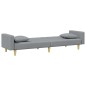 vidaXL Sofá cama de 2 plazas con almohadas y taburete tela gris claro vidaXL Sofá cama de 2 plazas con almohadas y taburete tela gris claro