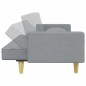 vidaXL Sofá cama de 2 plazas con almohadas y taburete tela gris claro vidaXL Sofá cama de 2 plazas con almohadas y taburete tela gris claro