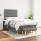 vidaXL Cama box spring con colchón tela gris oscuro 120x190 cm
