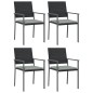 vidaXL Juego comedor jardín 5 piezas y cojines ratán sintético y acero vidaXL Juego comedor jardín 5 piezas y cojines ratán sintético y acero