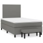 vidaXL Cama box spring con colchón tela gris oscuro 120x190 cm