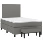 vidaXL Cama box spring con colchón tela gris oscuro 120x190 cm