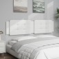 vidaXL Cabecero de cama acolchado cuero sintético blanco 200 cm vidaXL Cabecero de cama acolchado cuero sintético blanco 200 cm