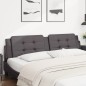 vidaXL Cabecero de cama acolchado cuero sintético gris 200 cm vidaXL Cabecero de cama acolchado cuero sintético gris 200 cm