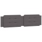 vidaXL Cabecero de cama acolchado cuero sintético gris 200 cm vidaXL Cabecero de cama acolchado cuero sintético gris 200 cm