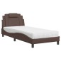 vidaXL Cama con colchón cuero sintético marrón 90x200 cm vidaXL Cama con colchón cuero sintético marrón 90x200 cm