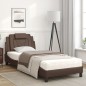 vidaXL Cama con colchón cuero sintético marrón 90x200 cm vidaXL Cama con colchón cuero sintético marrón 90x200 cm