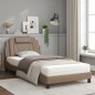 vidaXL Cama con colchón cuero sintético capuchino 100x200 cm vidaXL Cama con colchón cuero sintético capuchino 100x200 cm
