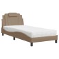 vidaXL Cama con colchón cuero sintético capuchino 90x200 cm vidaXL Cama con colchón cuero sintético capuchino 90x200 cm