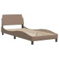 vidaXL Cama con colchón cuero sintético capuchino 90x200 cm vidaXL Cama con colchón cuero sintético capuchino 90x200 cm