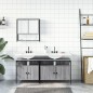 vidaXL Set de muebles de baño 3 pzas madera contrachapada gris sonoma vidaXL Set de muebles de baño 3 pzas madera contrachapada gris sonoma