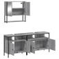 vidaXL Set de muebles de baño 3 pzas madera contrachapada gris sonoma vidaXL Set de muebles de baño 3 pzas madera contrachapada gris sonoma