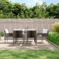 vidaXL Juego comedor jardín 7 piezas y cojines ratán sintético y acero vidaXL Juego comedor jardín 7 piezas y cojines ratán sintético y acero