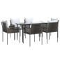 vidaXL Juego comedor jardín 7 piezas y cojines ratán sintético y acero vidaXL Juego comedor jardín 7 piezas y cojines ratán sintético y acero