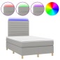 vidaXL Cama box spring con colchón y LED tela gris claro 120x190 cm vidaXL Cama box spring con colchón y LED tela gris claro 120x190 cm