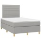 vidaXL Cama box spring con colchón y LED tela gris claro 120x190 cm vidaXL Cama box spring con colchón y LED tela gris claro 120x190 cm