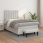 vidaXL Cama box spring con colchón cuero sintético blanco 120x190 cm vidaXL Cama box spring con colchón cuero sintético blanco 120x190 cm